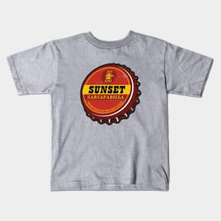 Vintage Sunset Sarsaparilla Root Beer Bottlecap Kids T-Shirt